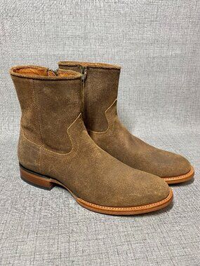 Moonshine Spirit Men's Pancho Roughout Zipper Western Boots Brown Size 8D